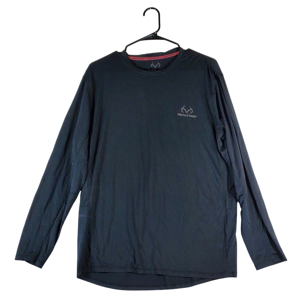 Realtree Mens Long Sleeve Scent Control Shirt‎ Black Size L